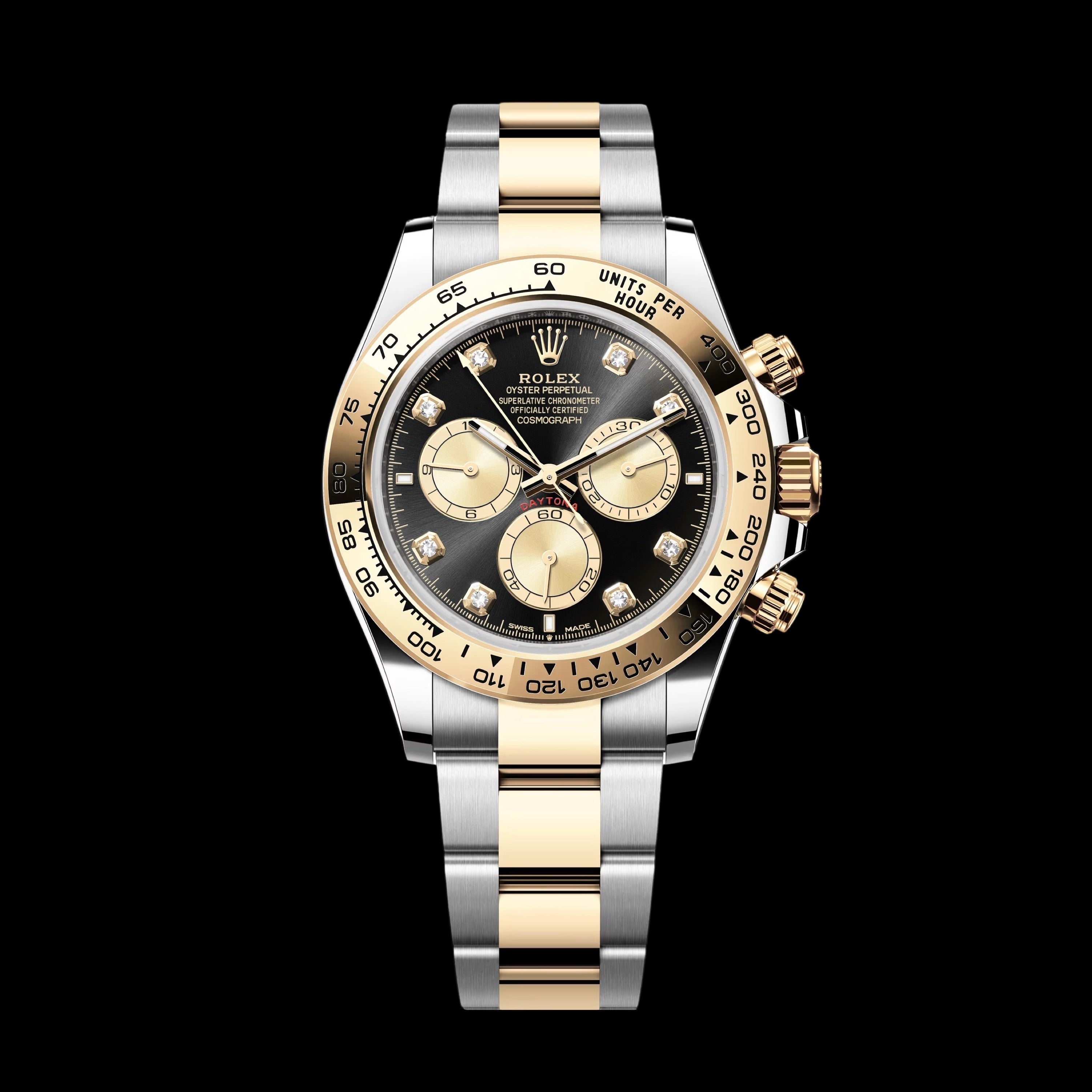 Rolex Daytona 40mm yellow gold/steel diamond dial