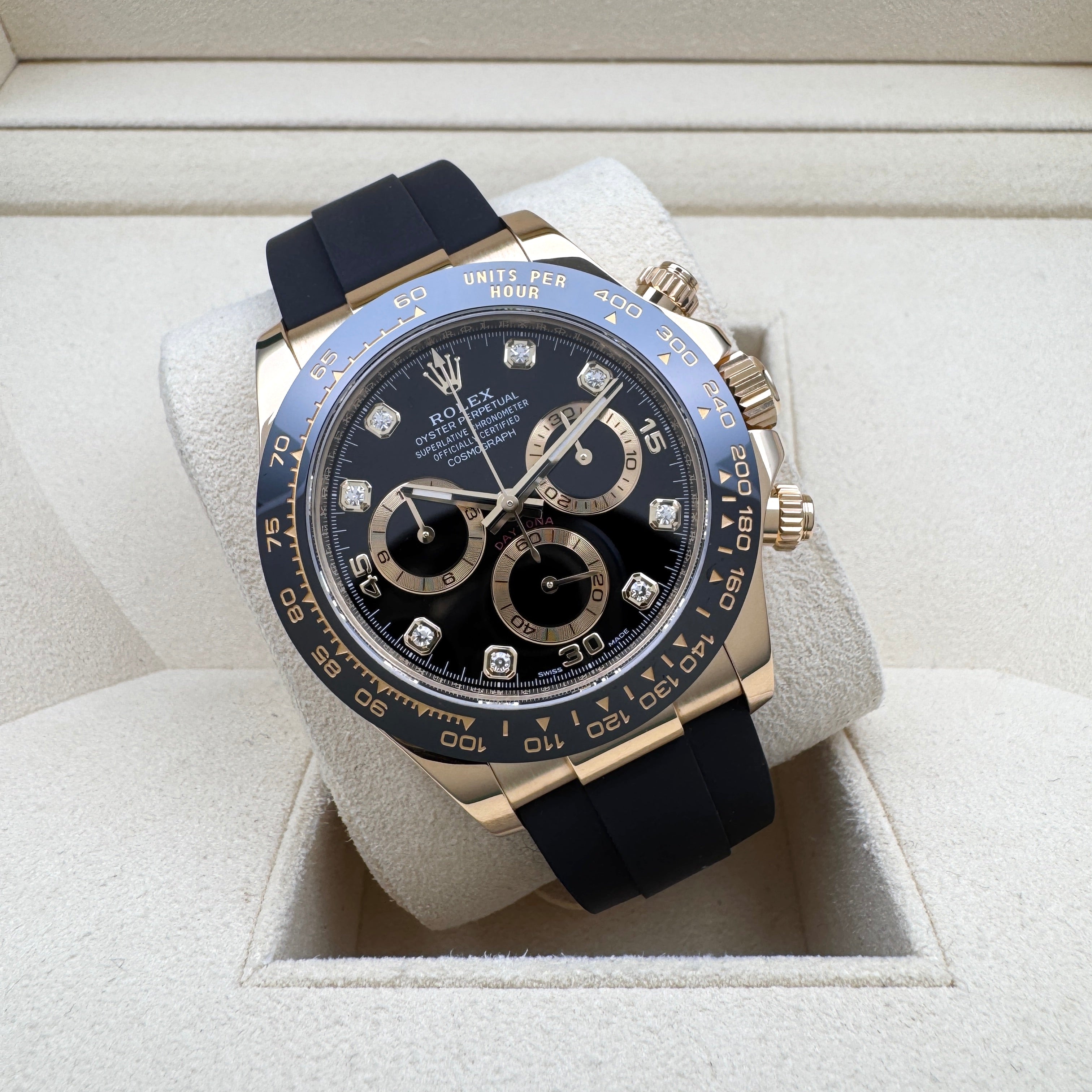 Rolex Daytona 40mm Gelbgold Diamanten Zifferblatt