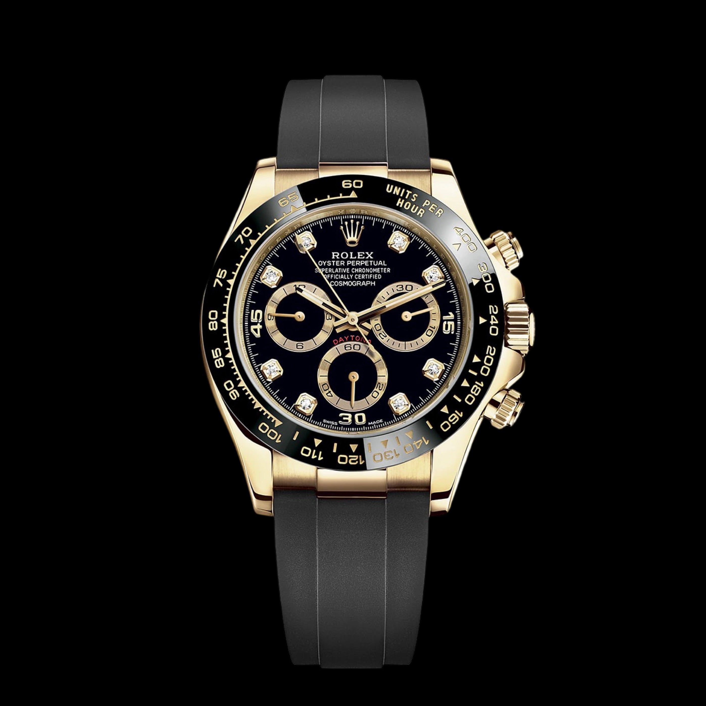 Rolex Daytona 40mm yellow gold diamond dial