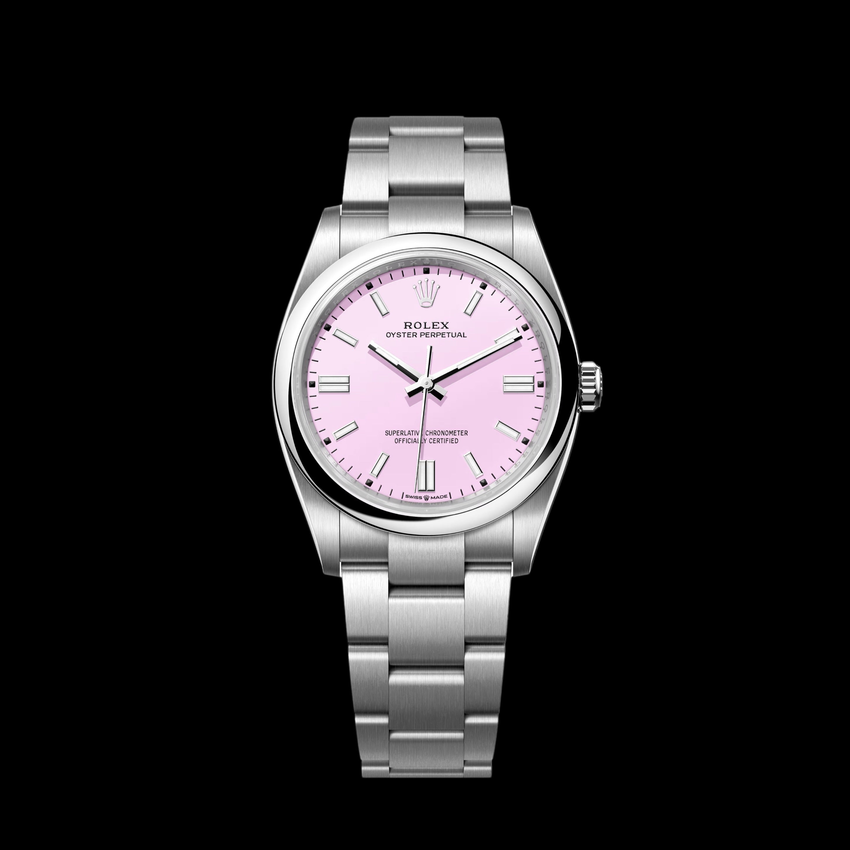 Rolex Oyster Perpetual 36mm Stahl Pink Zifferblatt